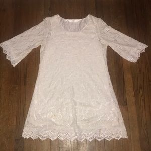 White knit mini dress